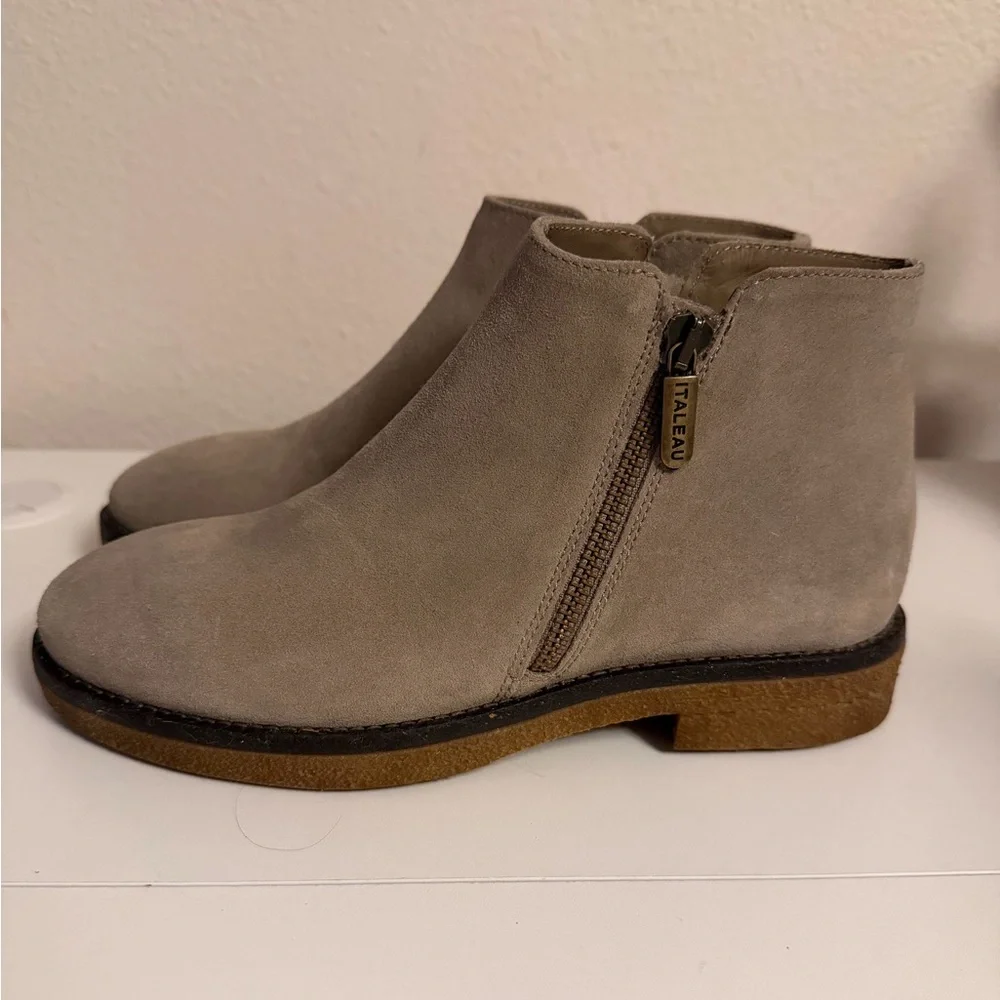 ITALEAU | Waterproof Foliana Booties Taupe Lavato Size 36 Made in Italy